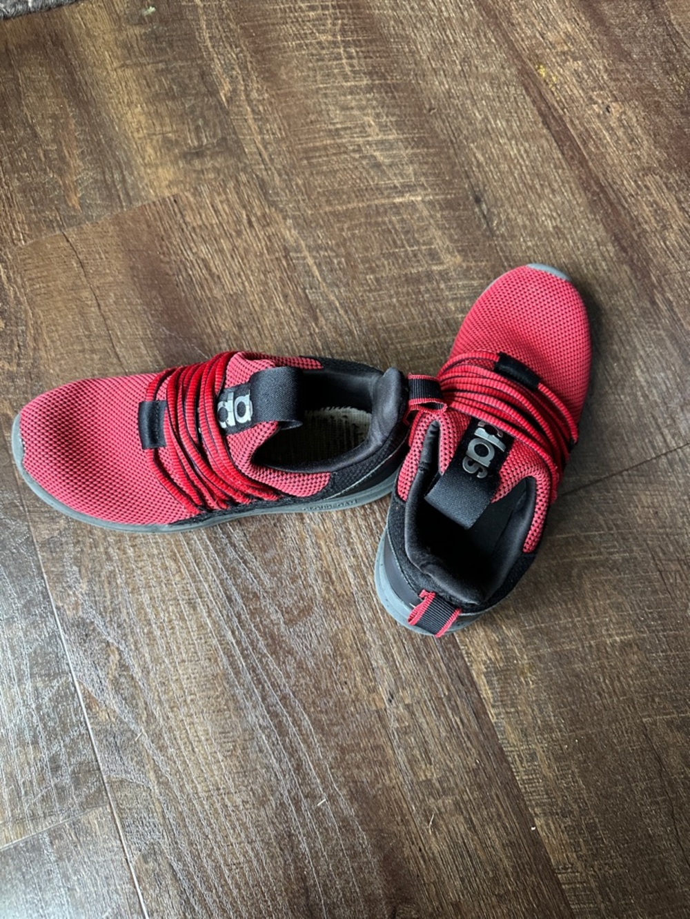 adidas Kids Red and Black Slip-On Athletic Sneakers